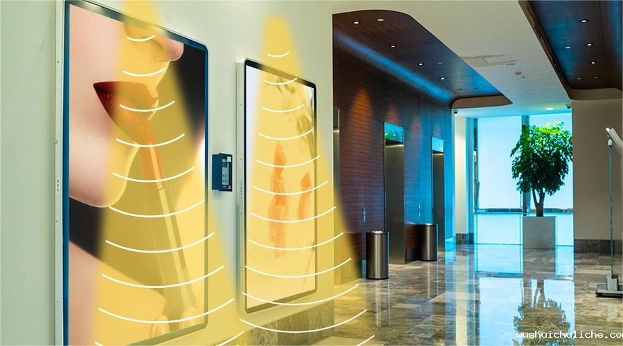 数字广告标牌定向音响，定向发声示意图