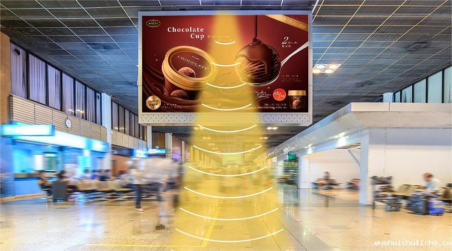 广告数字标牌定向音响，定向发声示意图